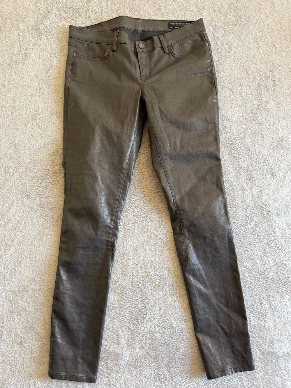 AllSaints Petrel Brodie skinny coated jeans 30